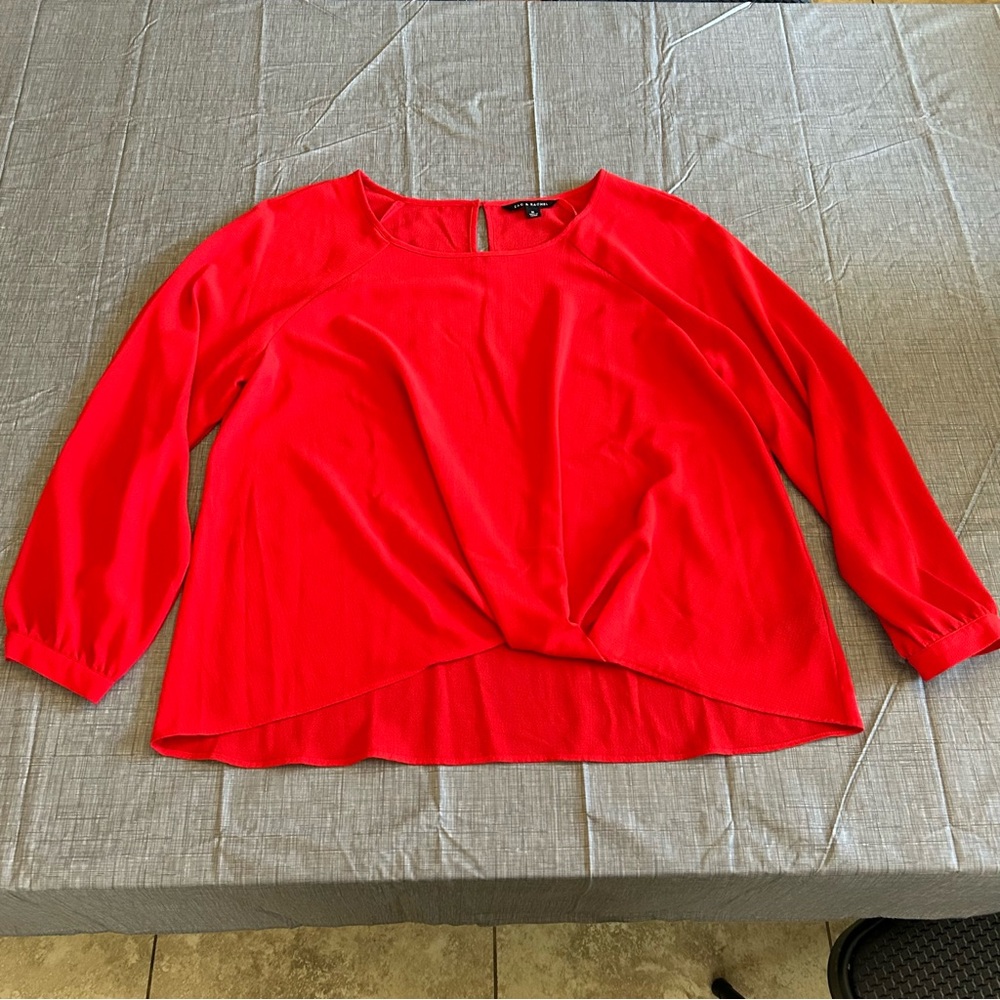 Women's Red Blouse - Picture 3 of 11